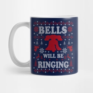 Philly Liberty Bell Philadelphia Bells WIll Be Ringing Ugly Christmas Sweater Party Philly Fan Mug